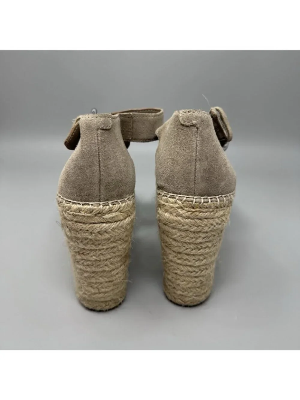 Marc Fisher Womens Lalida Espadrille Wedge Sandals Tan Suede  Size 8.5